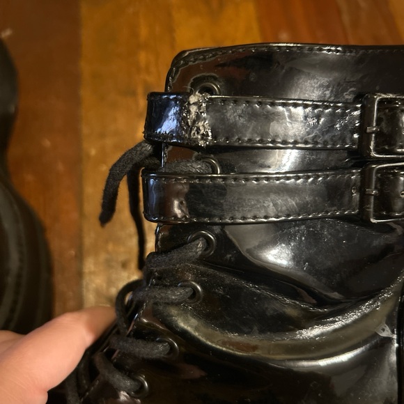 Demonia Glossy Black Combat Boots - Picture 5 of 5